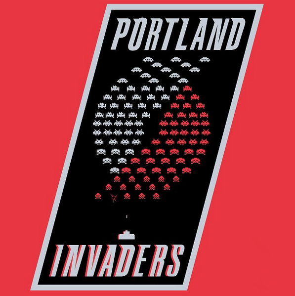 Portland Invaders logo iron on transfers